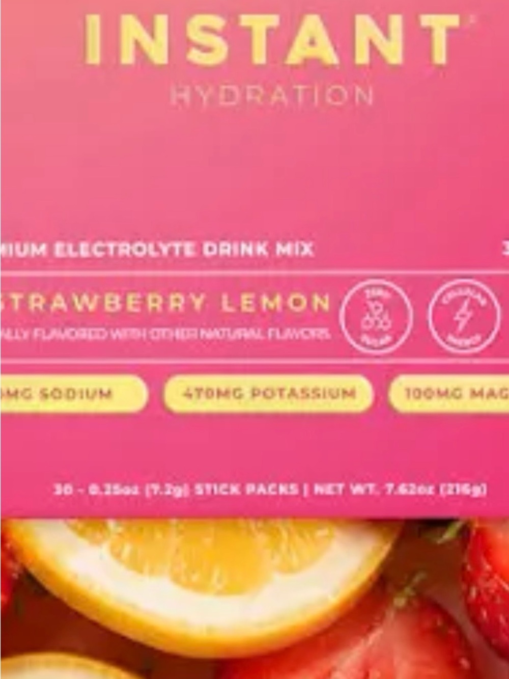 Hydration Strawberry Lemon Electrolyte Drink Mix - Pink